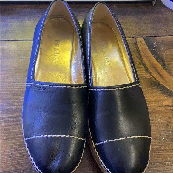 Black  Prada espadrille platform shoes - Picture 4 of 8
